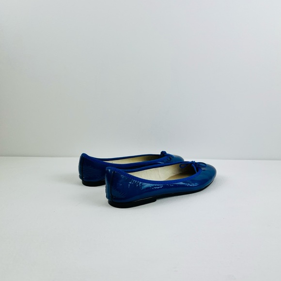 French Sole Blue Patent Leather Classic Bow Tie Ballerina Flat Pumps UK 4 - Picture 7 of 13